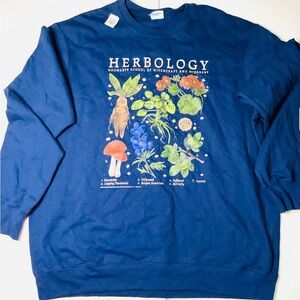Harry Potter Herbology Crewneck Sweatshirt Navy Blue NWT (L)